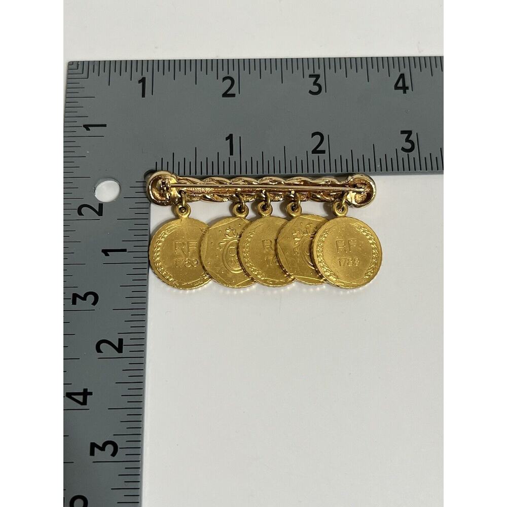 Vtg Christian Dior 1989 French Bicennential Gold Coin Brooch - Picture 7 of 7